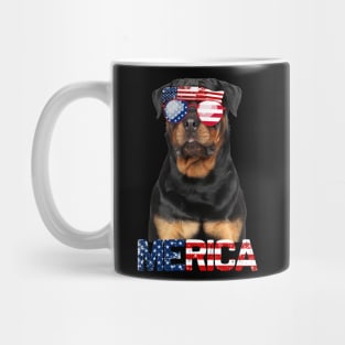 Merica Rottweiler Dog American Flag 4Th Of July Mug